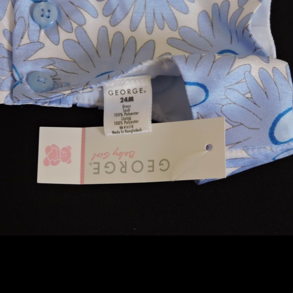 George Toddler Dress Baja Blue Flowers 24M - Picture 5 of 5